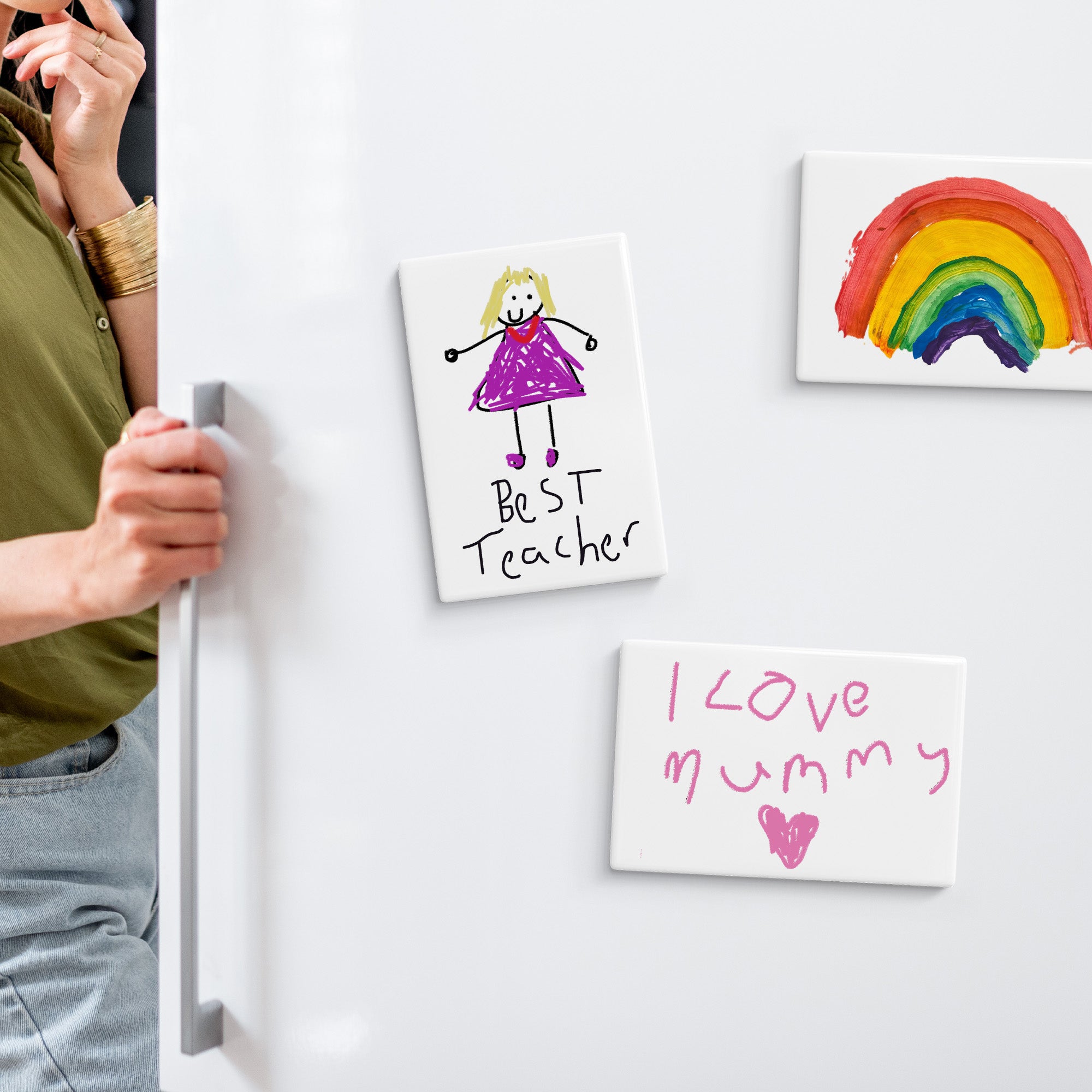 Teacher Magnets made from Children's Drawing | Little Heirloom