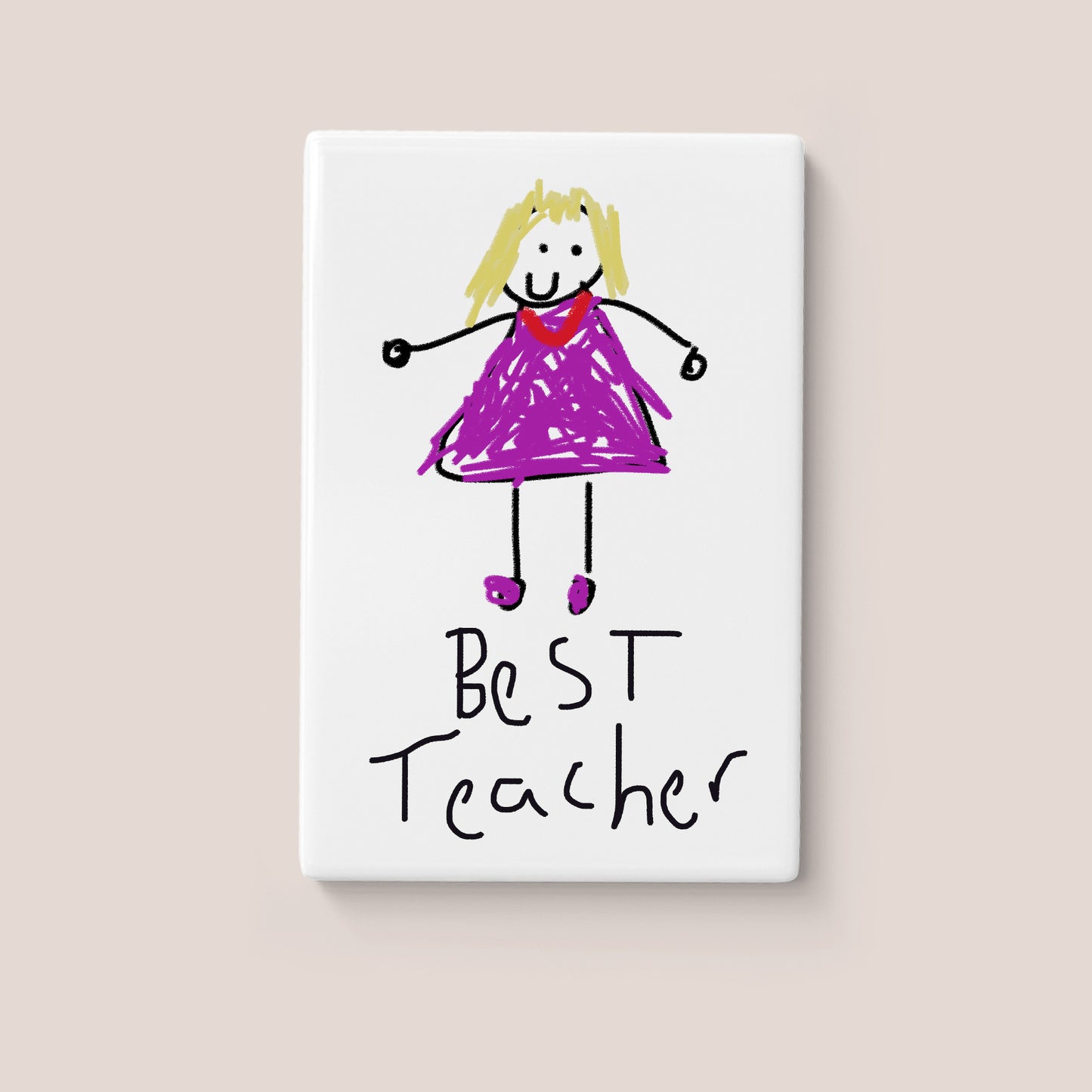 Best Teacher  Magnet made from Children's Drawing | Little Heirloom