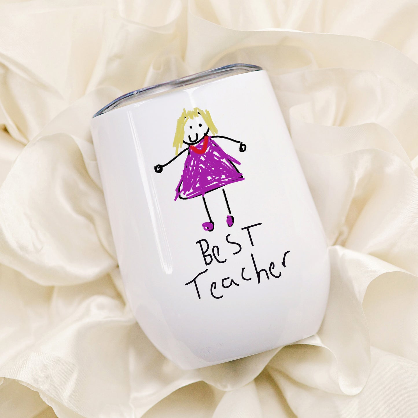 Travel Tumbler for Teachers made with Child's Artwork |Little Heirloom