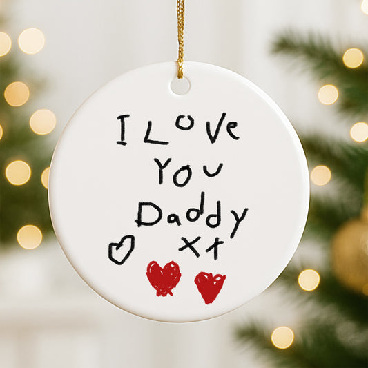 Christmas Tree Decoration Made from Child's Handwriting | Little Heirloom