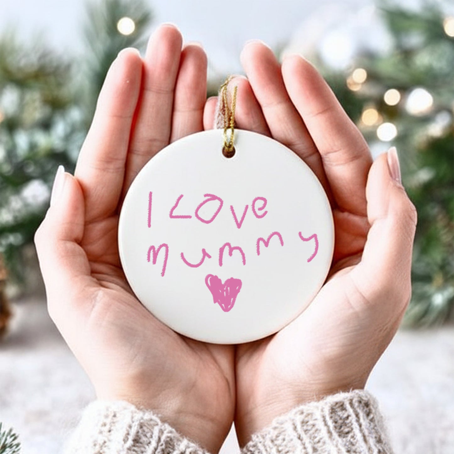 Christmas Tree Decoration Made from Child's Handwriting | Little Heirloom