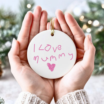 Christmas Tree Decoration Made from Child's Handwriting | Little Heirloom