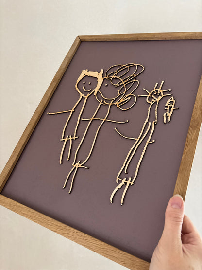 3D Wooden Wall Art of Chid's Artwork | Little Heirloom