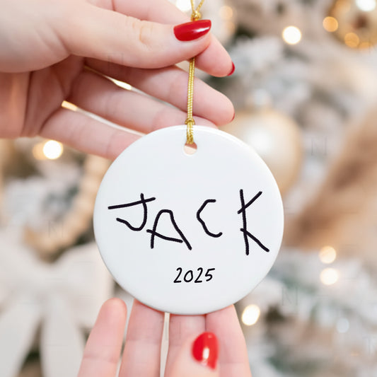 Christmas Tree Decoration Made from Child's Handwriting | Little Heirloom