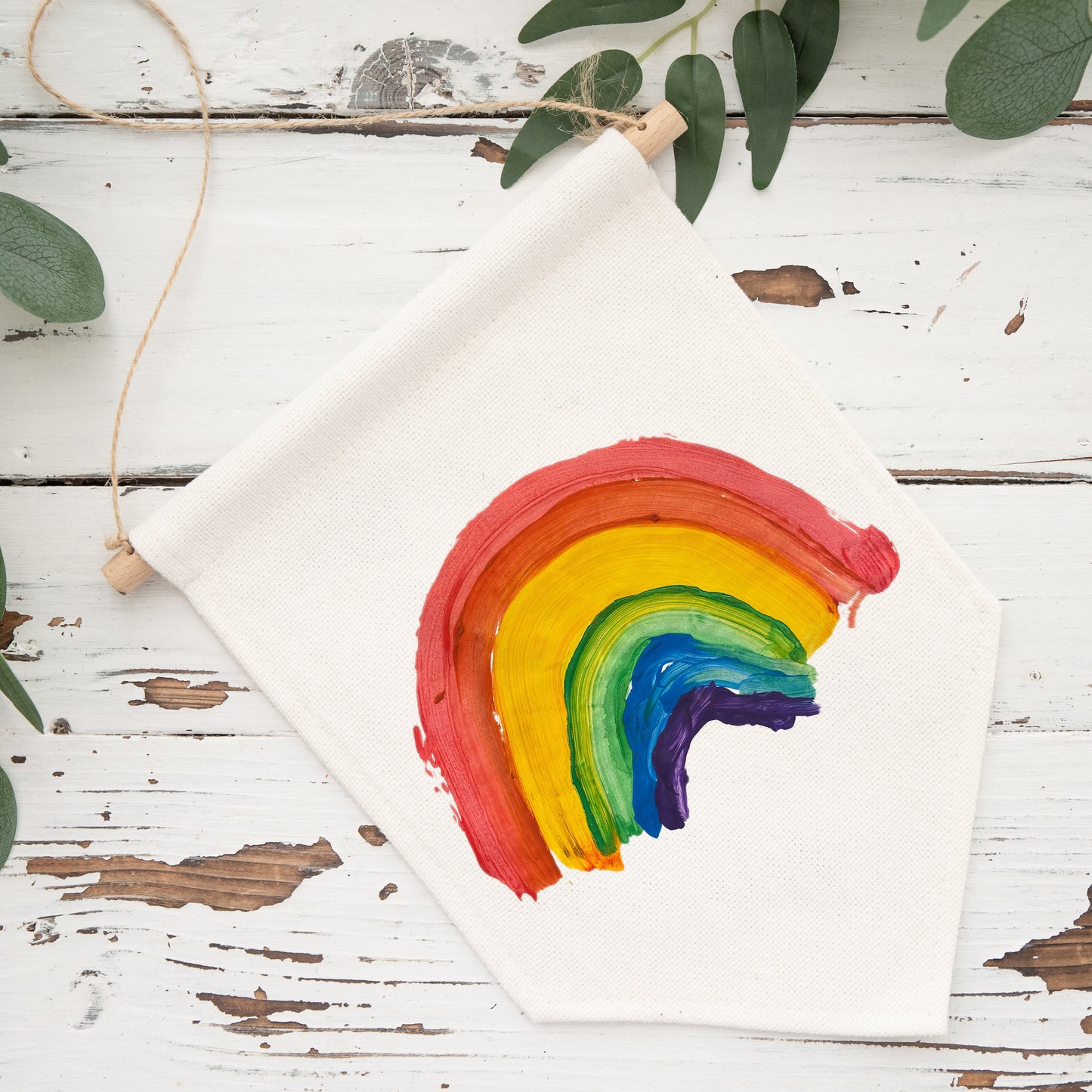 Pennant Flag with Child's Rainbow Artwork | Little Heirloom