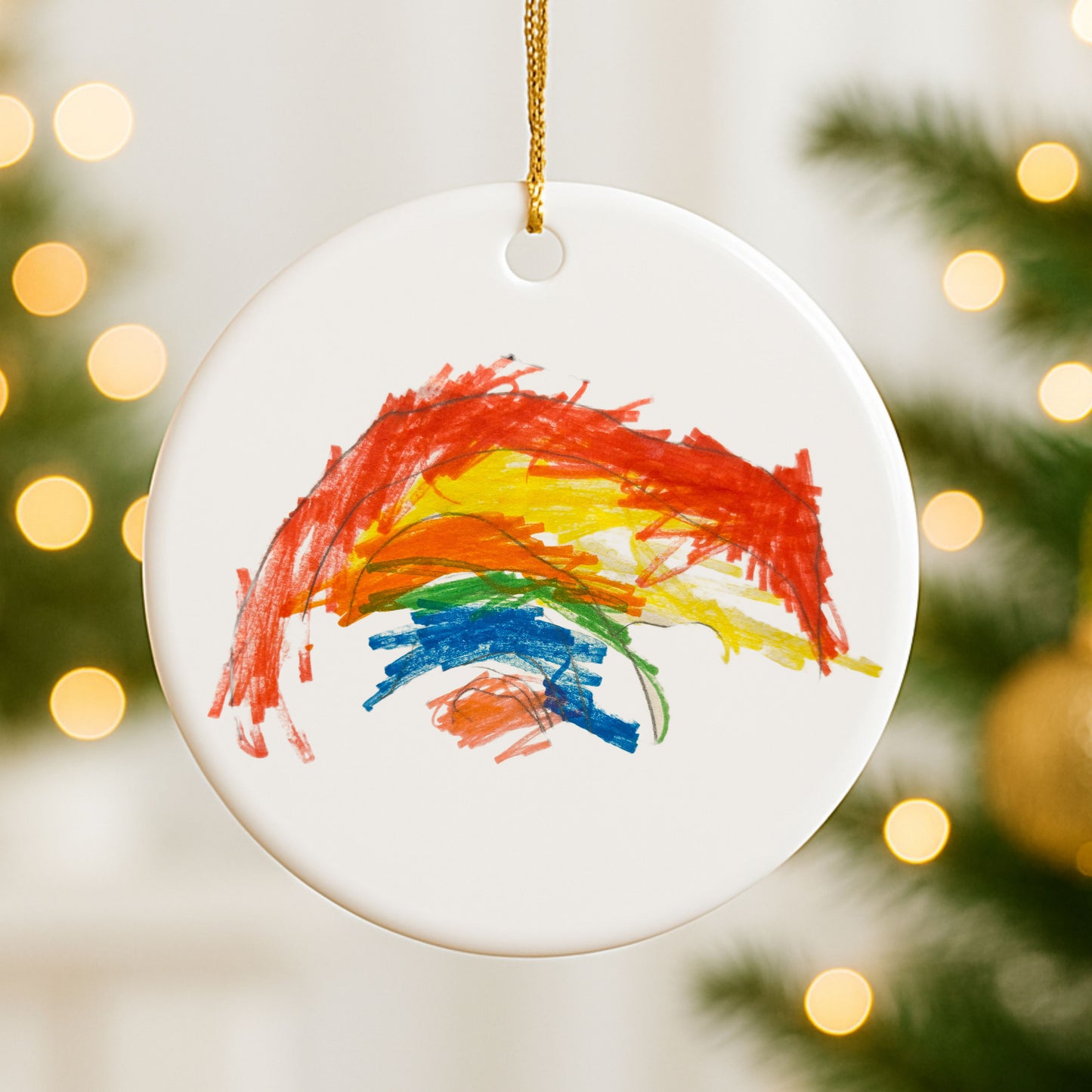 Ceramic Christmas Tree Decoration with Child's Artwork | Little Heirloom