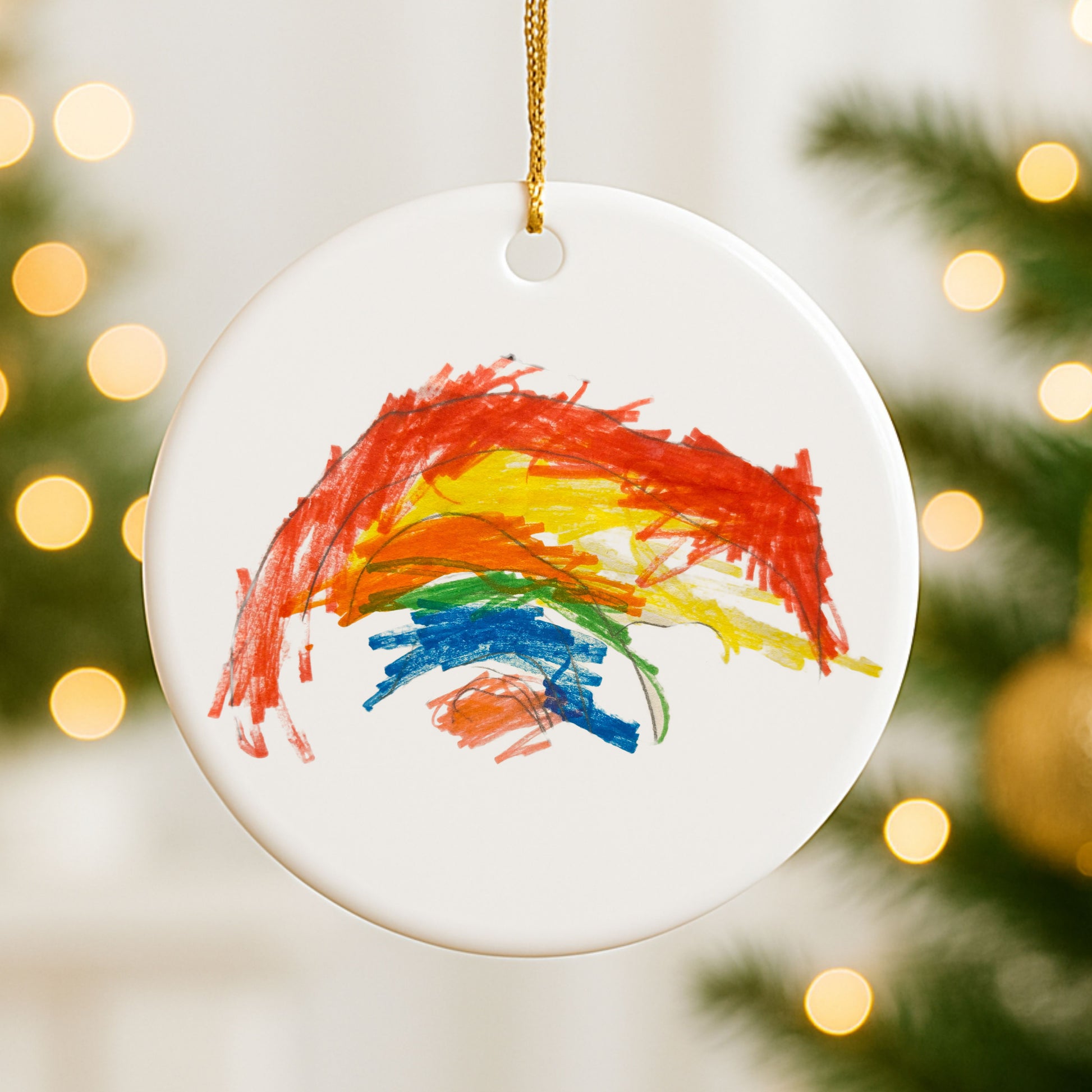 Ceramic Christmas Tree Decoration with Child's Artwork | Little Heirloom