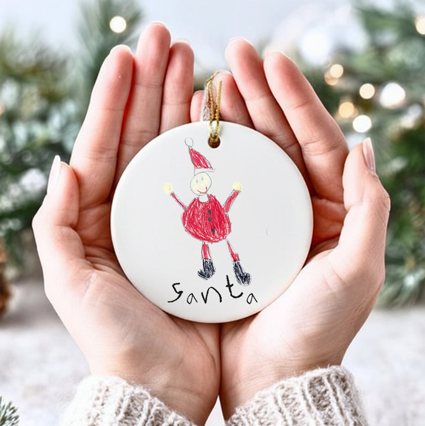 Christmas Ornament made from Child's Drawing | Little heirloom