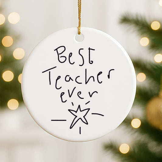 Teacher Christmas Bauble made from Children's drawings | Gift fro teachers  Little Heirloom