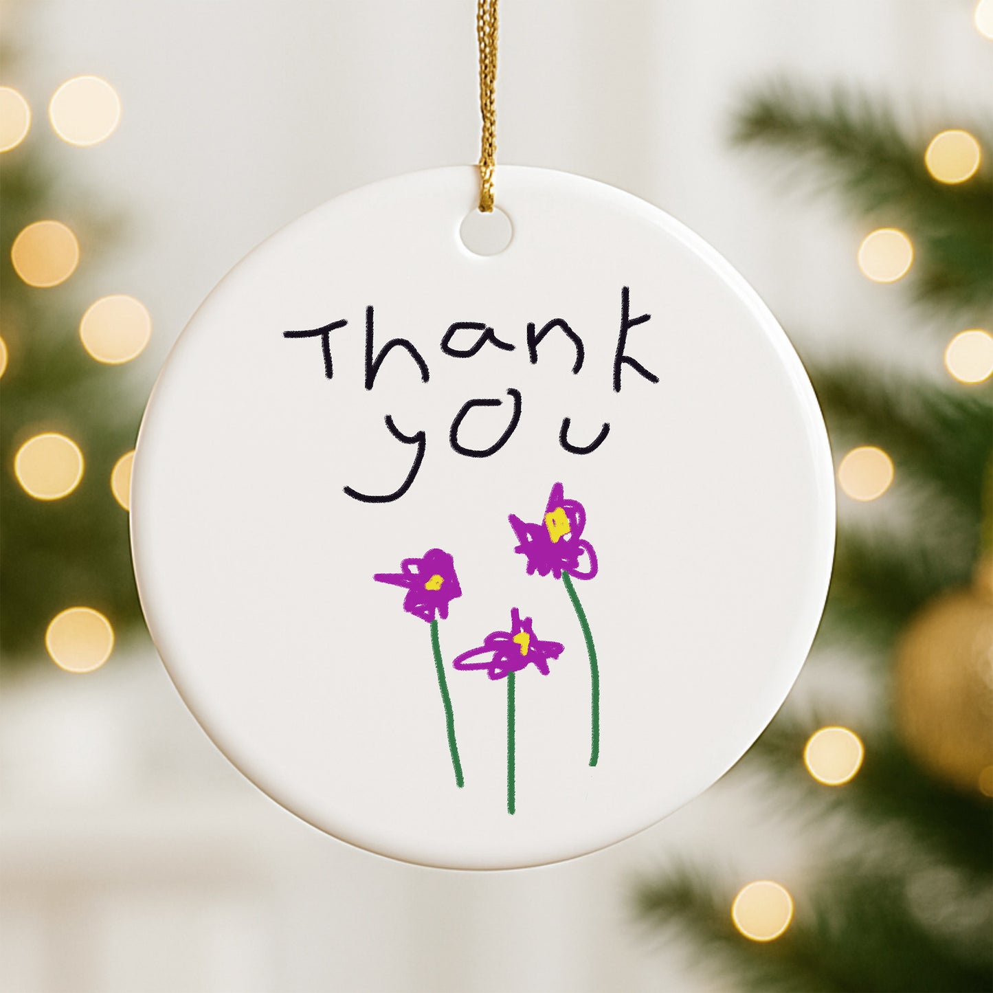 Teacher Christmas Bauble made from Children's drawings | Gift fro teachers  Little Heirloom