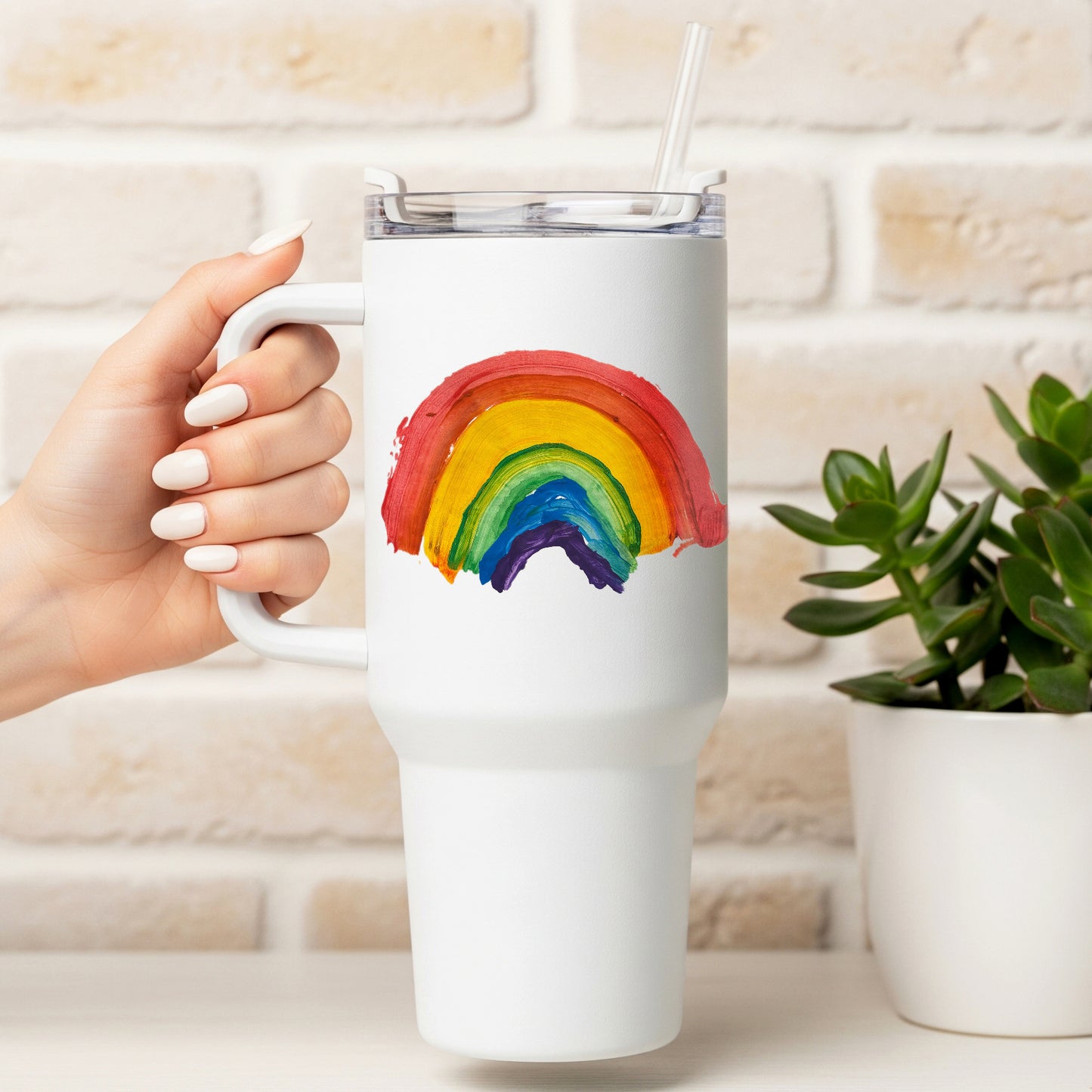 Thermal Travel Mug with Child's Artwork on it | Little Heirloom